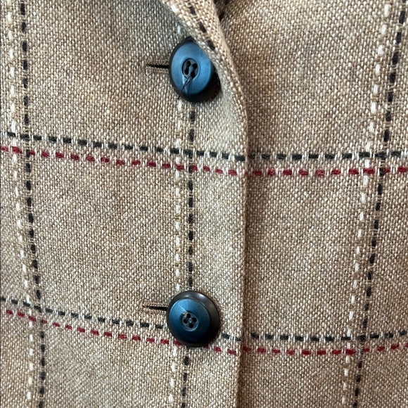 Kasper Women's 10P Fully Lined Wool Brown Checkered Blazer NWOT - Picture 5 of 7